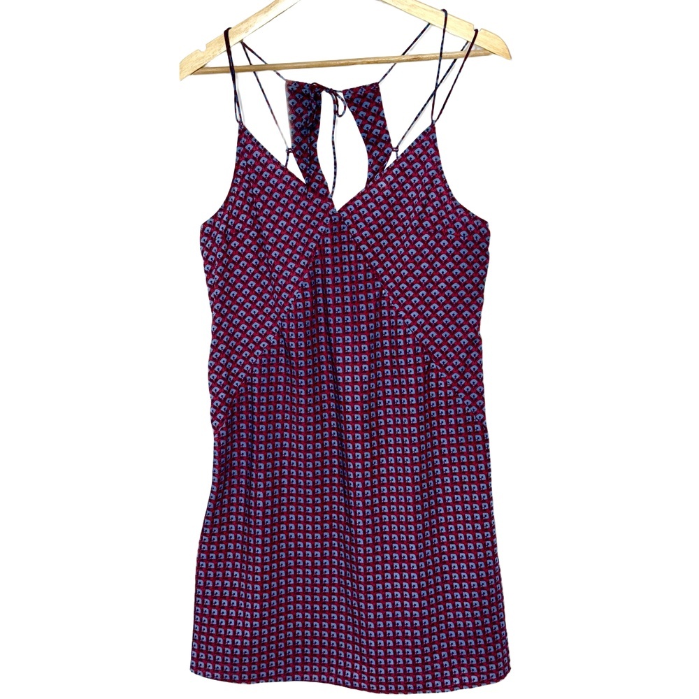 Abercrombie & Fitch Blue Red Cutout Halter Sleeveless Sundress Mini Dress Size S